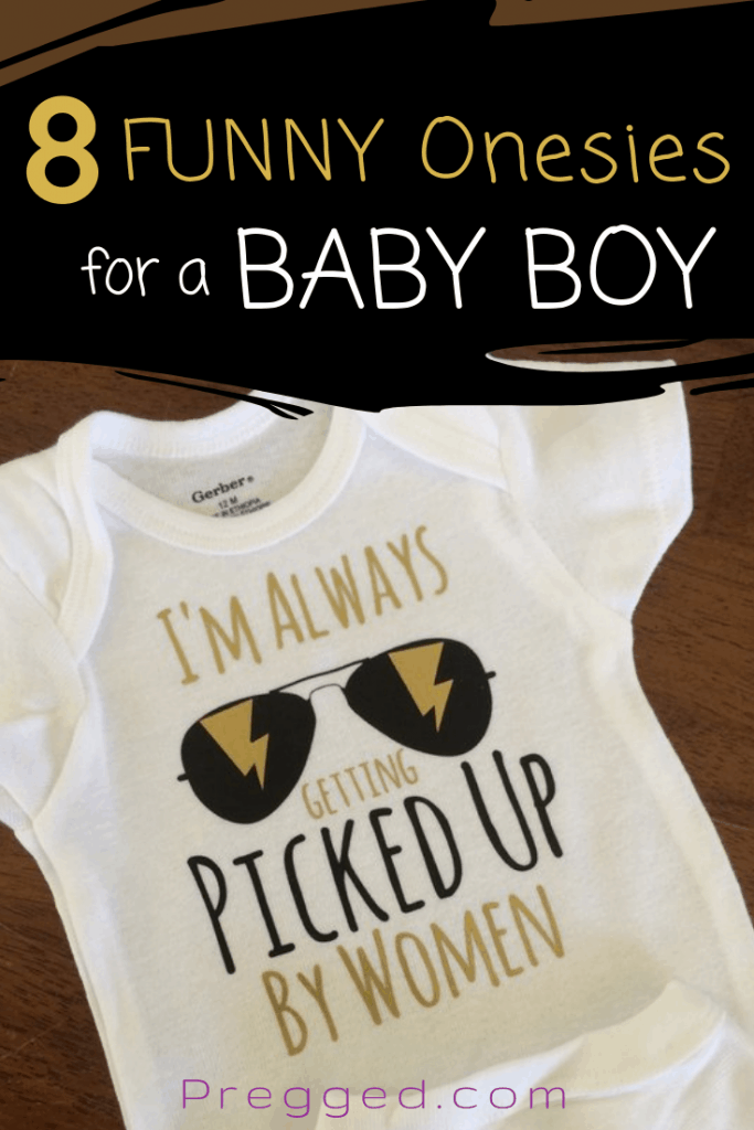 These 8 funny baby onesies for boys will really make you laugh! They make such a great baby shower gift, christmas or birthday gift. Not for the serious among you! #babyonesies #babyclothes #funnyrompers #babyclothesideas